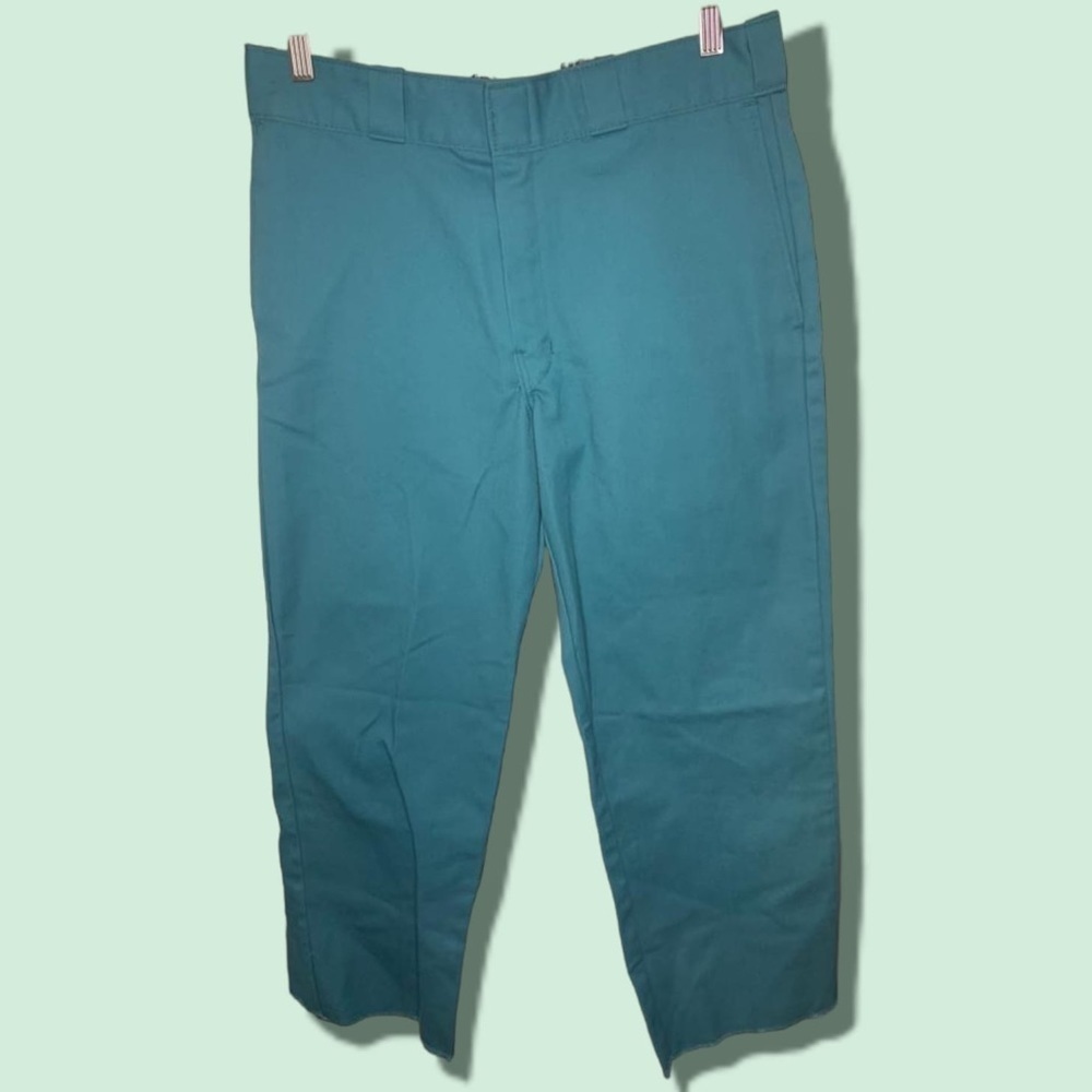 Dickies  Aqua Blue 874 Original Fit Work/Skate Pant with Frayed Hem, Size 32x27